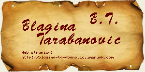 Blagina Tarabanović vizit kartica